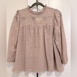 Dusty Pink Eyelet top